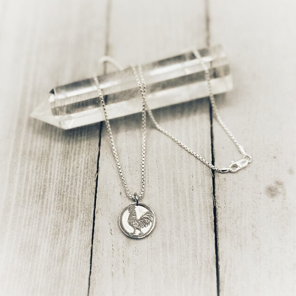 Sterling Silver Chinese Zodiac Rooster Necklace